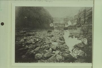 194.  Down from Camp 40 in Marble Canon.  Brown-Stanton Survey. The view is from right bank near Paradise Canyon.  Stanton cached his supplies and equipment and left the river here.  Vaseys Paradise is just around the bend of river