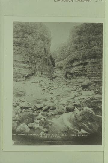195.  Side Canon Marble Canon.  Brown-Stanton Survey.  The mouth of Paradise Canyon by which Stanton left the river in 1889, July.  Mile 31.6