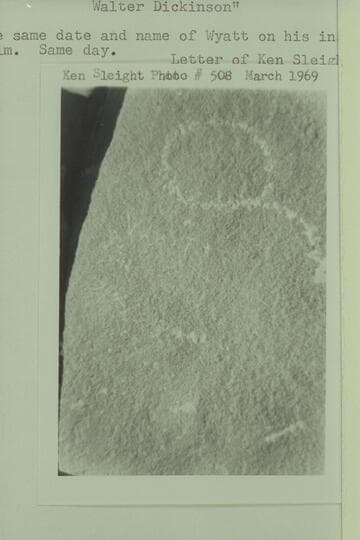 Inscription on wall of Salt Trail Canyon:  Wyatt/7-4-29