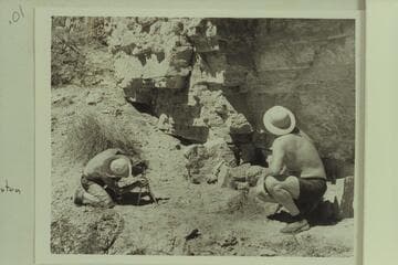Grave of Peter M. Hansbrough at time of discovery.  Marston; Hudson