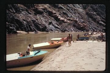 Boats moored above Tuna Rapids