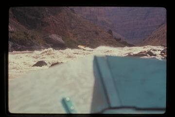 "Wee Yellow" up Vulcan Rapids, approximate gauge 17,400 cfs