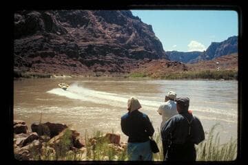 18' jet at speed up river; Lees Ferry