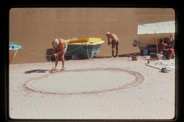 Watering letters in sand; Vulcan's Anvil