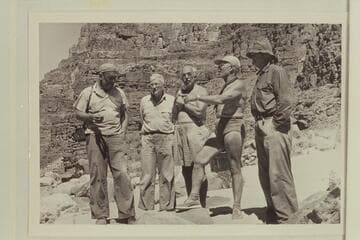 Looking over the rapid at Mile 24.5.  Left to right:  Sanderson, Desloge, Masland, Marston and Taylor