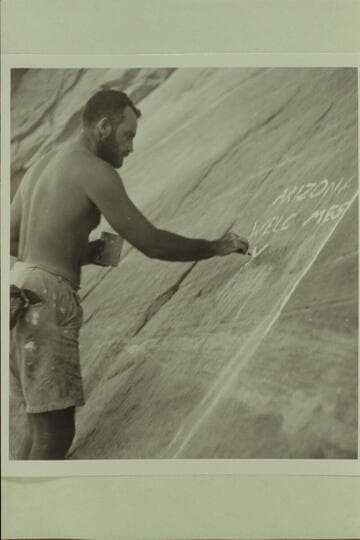 "Goldie chisels."  Barry Goldwater filling the sign with white lead