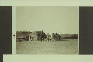 Navajo Indians at hogan near Cameron