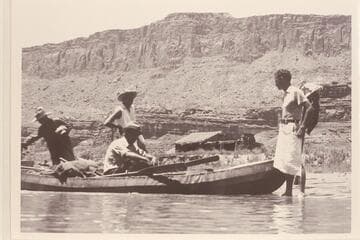 An abandoned cabin just below Hite; Birney, Shoemaker, Steward and Hughes