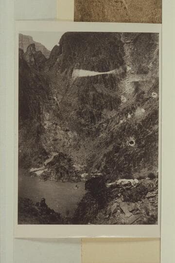 Skeleton between Horn Creek and Salt Creek Rapids, just under the big 7 on the north wall of the Inner Gorge.  The body was later identified and removed