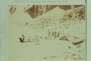 Horse-play by the LaRue junket party at Upper Ferry Dam Site, Mile 9 1/2