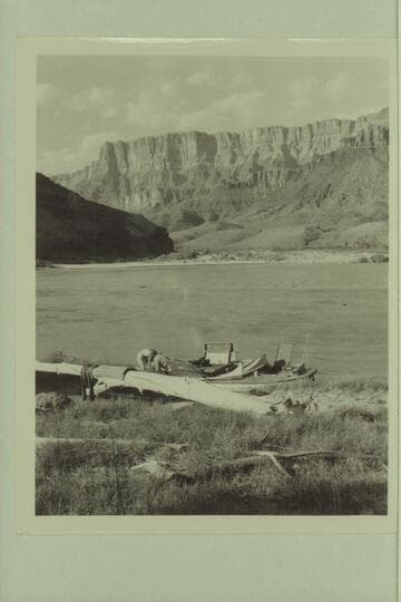 The "Esmeralda II" moored at camp at the foot of the Tanner Trail