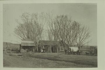 From Charles Gibbons album.  Gibbons' store and ranch house in Hanksville at the time of Butch Cassidy and the Robbers Roost gang.  The Cassidy gang would "shack up" here