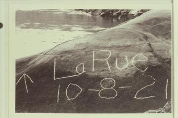 LaRue inscription at Sentinel Rock--Glen Canyon