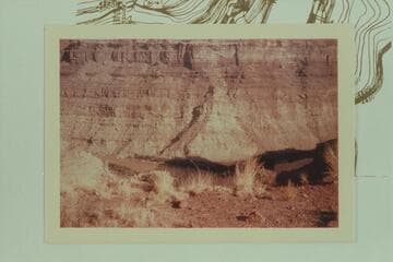 The Junction showing the canyon wall between the Green River at the left and the Colorado at the right from the rim just below the Junction- left bank