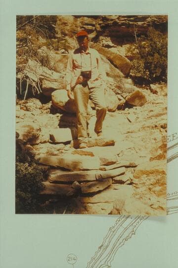 Mel Hurley on the upper series of steps on the Spanish Trail