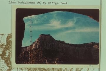 From inside cave in Unkar Creek.  Note the ladder