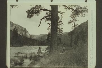 Margaret Marston and Becky Walker at camp below Snaggletooth [sic] Rapid