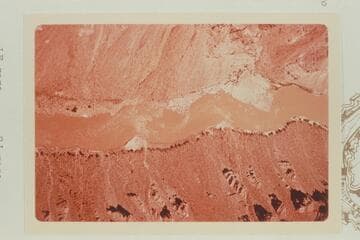 Up in Cataract Canyon from Mile 204.3.  Rapids 13, 14, 15, and 16.  The rock that trapped the boat of the Best Expedition can be seen off of right bank at Rapid 16