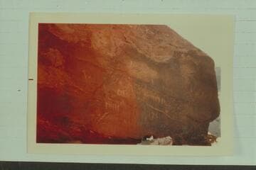 Indian inscriptions on boulder where the D. Julien inscription is.  Mile 212-3, Cataract Canyon.  Sent by Mark Lindquist