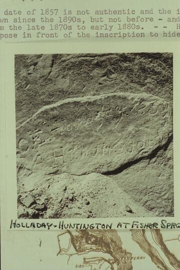 Holladay-Huntington inscription at Fisher Spring