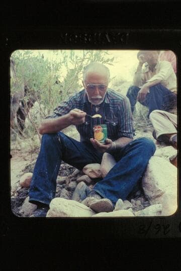 [Frank Masland eating peaches]