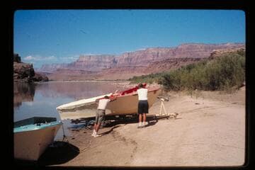 "Wee Red" in trailer; Lees Ferry