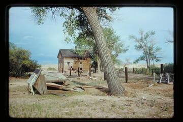 Cabin, left bank; Green River, Little Valley