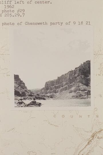 Down from Mile 205.2 at the lower side of the outlet to Wide Valley. RAnge Canyon opens at right and 203 Mile Stone appears on the cliff left of center. Compare photo of Chenoweth party of 9 18 21