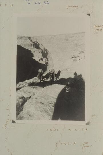 G. Whitmore and Earl Daniel at rim of right bank of Colorado River on Andy Miller Flat--looking north