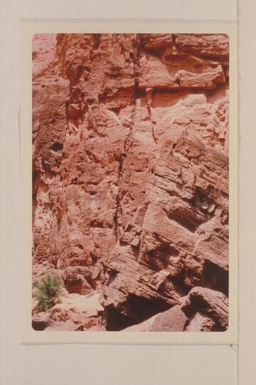 Marston's Dyke, Mile 159.1-.2.  The fissure is filled with lava associated with the small cones on top of the inner gorge below the mouth of Kanab Creek