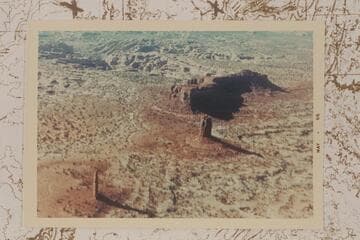 Westerly to Lizard Rock at right center.  The spire at lower left appears to be Standing Rock.  "Pointed southwesterly"--Dudziak letter, 1966, June 13.  "Standing rock on Topo means Totem Pole to us"--Hazel Ekker lette, 1966, Aug. 13
