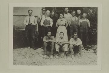 Drilling crew at damsite in Cataract Canyon at Mile 216.35