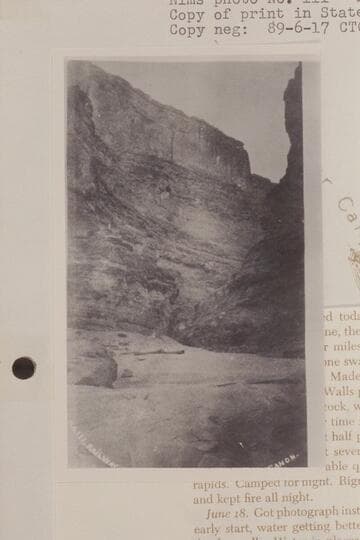 Mouth of Clearwater Canyon at Mile 191.95 RB- Cataract Canyon.  Railway Survey, Colorado River, 1889