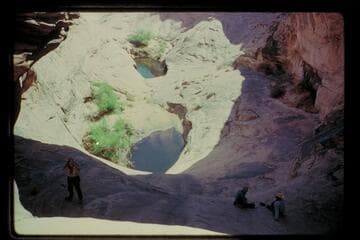 Water pockets below bridge near Baker's Ranch