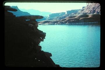 Hite, view from fort across signature rock