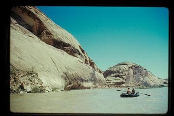 Where old road is cut away below Butler Wash