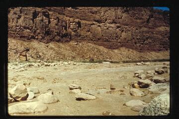 Up Badger from left bank, prel. gauge 7280 cfs