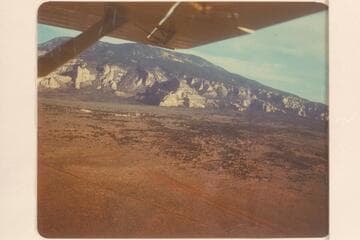 Navajo Mountain from the South.  The air strip for Rainbow Lodge is below