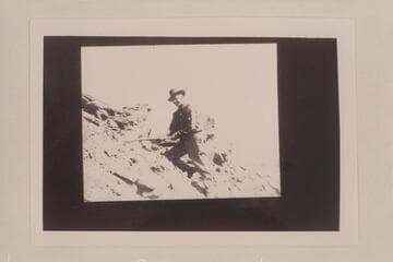 Sampling strata above Lees Ferry camp.  Ernest Wander, the Assayer