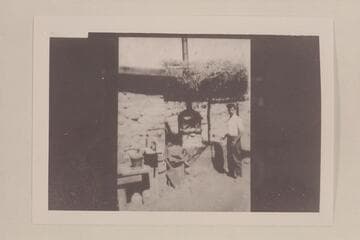 Ernest Wander as assayer at the Lees Ferry operation of the American Placer Corporation