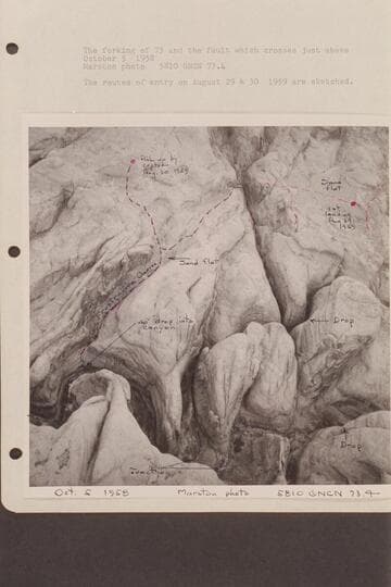 The forking of 73 and the fault which crosses just above