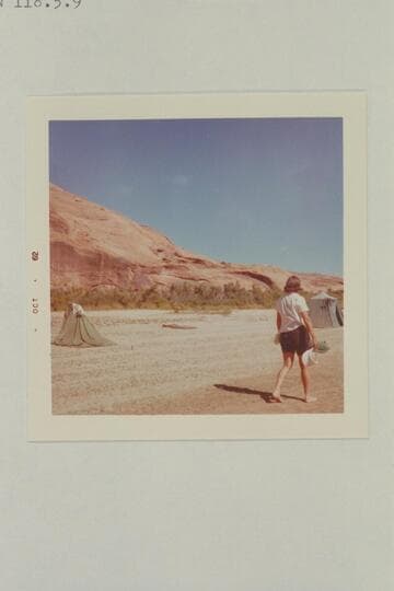 The bride, now Dorothy Aleson reverts to River togs after the ceremony.  The Chapel, Mile 118.5, Glen Canyon