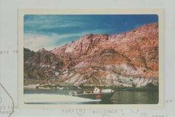 The jet boat "Triangle" cruising at Lees Ferry prior to the USBR Grand Canyon transit