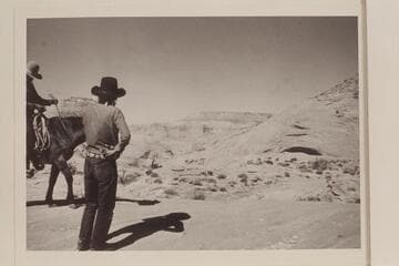 Whitehat and Tobe Owl.  50 Mile Mountain in distance.  From east of Lehi Canyon.  [1959, Sep. 22?]