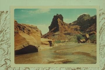 Entrance to Burro Shoe Rincon about 1.5 miles below Scorpion Gulch on left bank