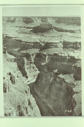 The Dome in upper center.  Fern Glen Canyon enters the River just beyond the point where the River disappears in the photo.  Fern Glen Canyon is Mile 168.  Tuckup Canyon or 164 Mile Canyon is beyond The Dome