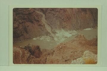 Mouth of Tanner Wash and Stanton's Marble Pier.  24.5 Mile rapid from the rim above right bank