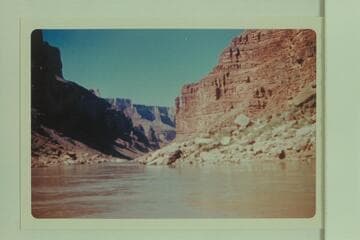 Down from approximately Mile 23 (22.7) in Marble Canyon.  The Gendarme in the Supai is near Mile 23