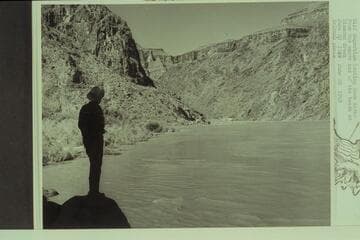 Clif Segerblom looking downriver from the upper end of the beach at Diamond Creek