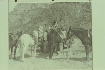 Pack outfit at the end of the road in Peach Springs Wash